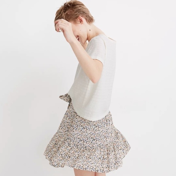 Madewell white Textured V-Neck Setlist Boxy Top size large NWT - Picture 3 of 9